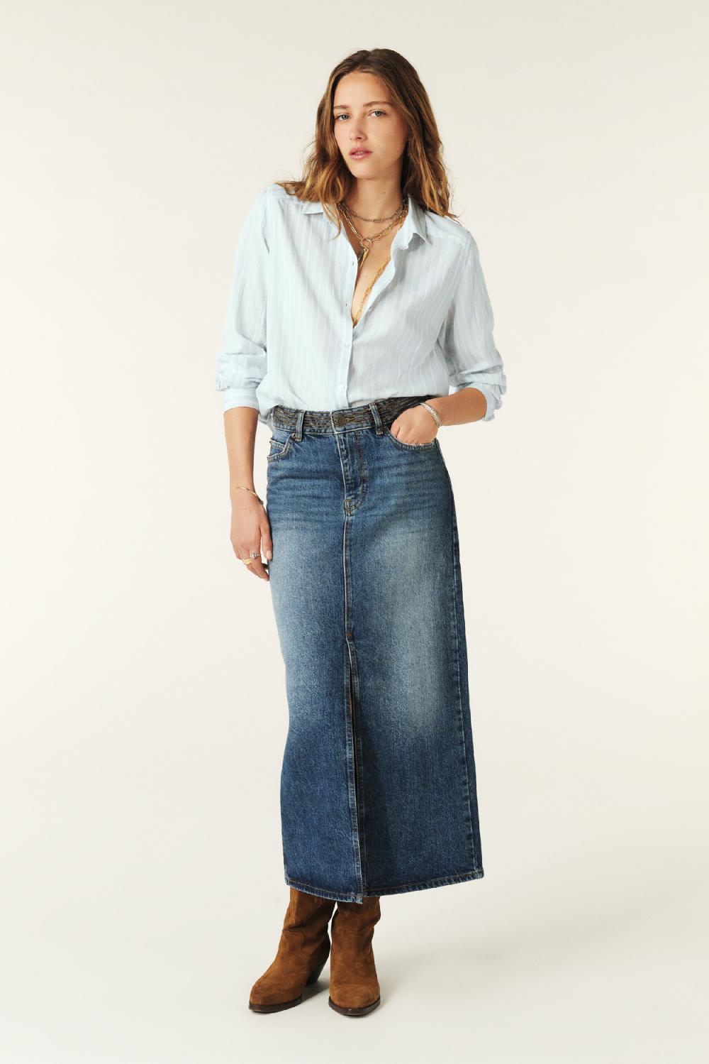 Ba&sh Chemise Inspiration Homme Scherif Bleu