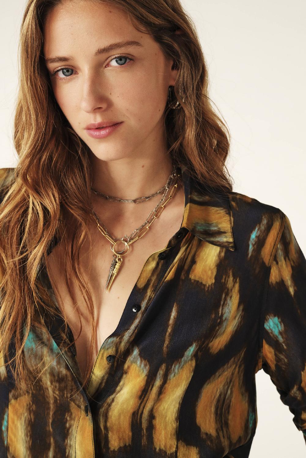 Ba&sh Chemise Ladylike Teya Bleu Nuit