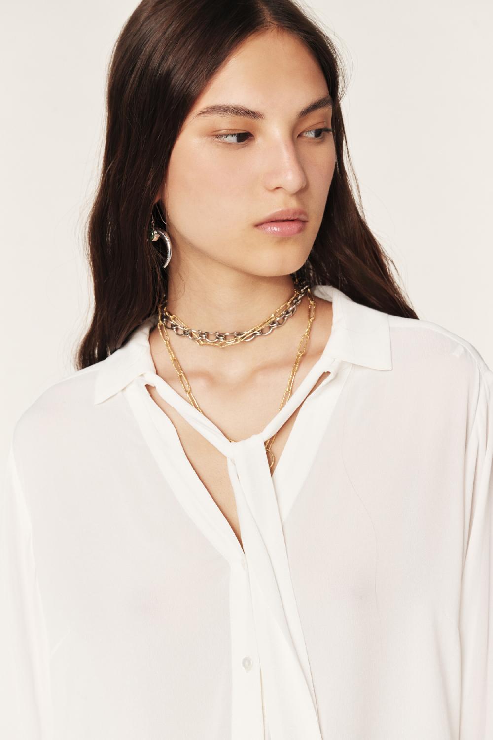 Ba&sh Chemise LavallièRe Moryane Blanc Ecru