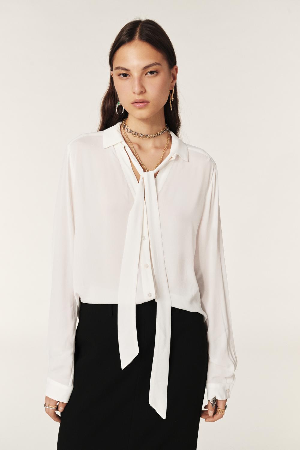 ba&sh Chemise LavallièRe Moryane Blanc Ecru