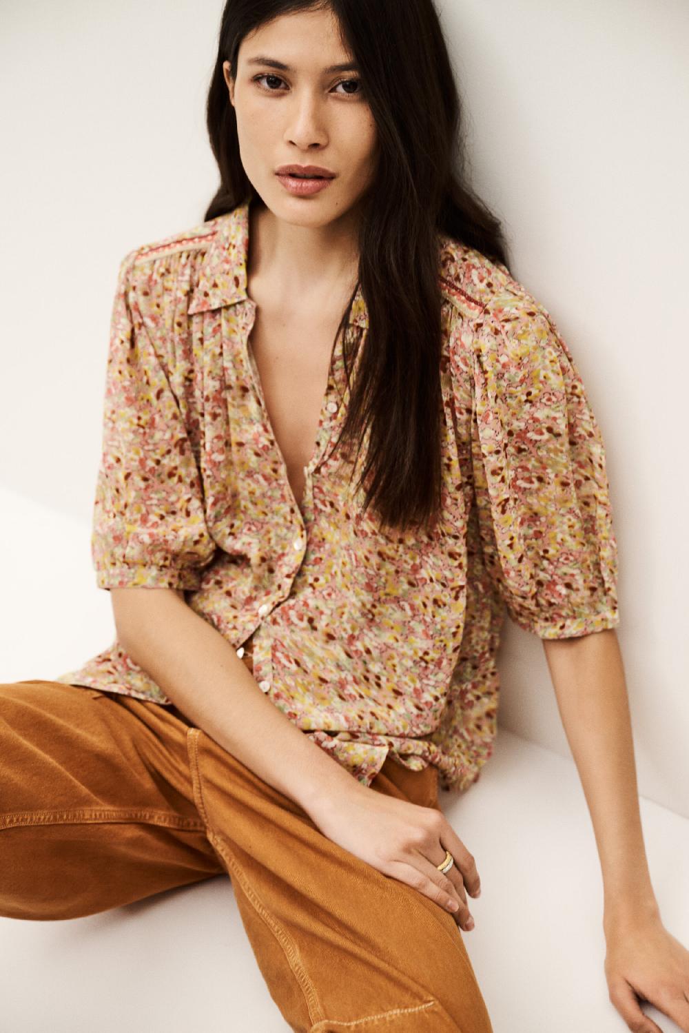 Ba&sh Chemise Manches Courtes Lark Rose