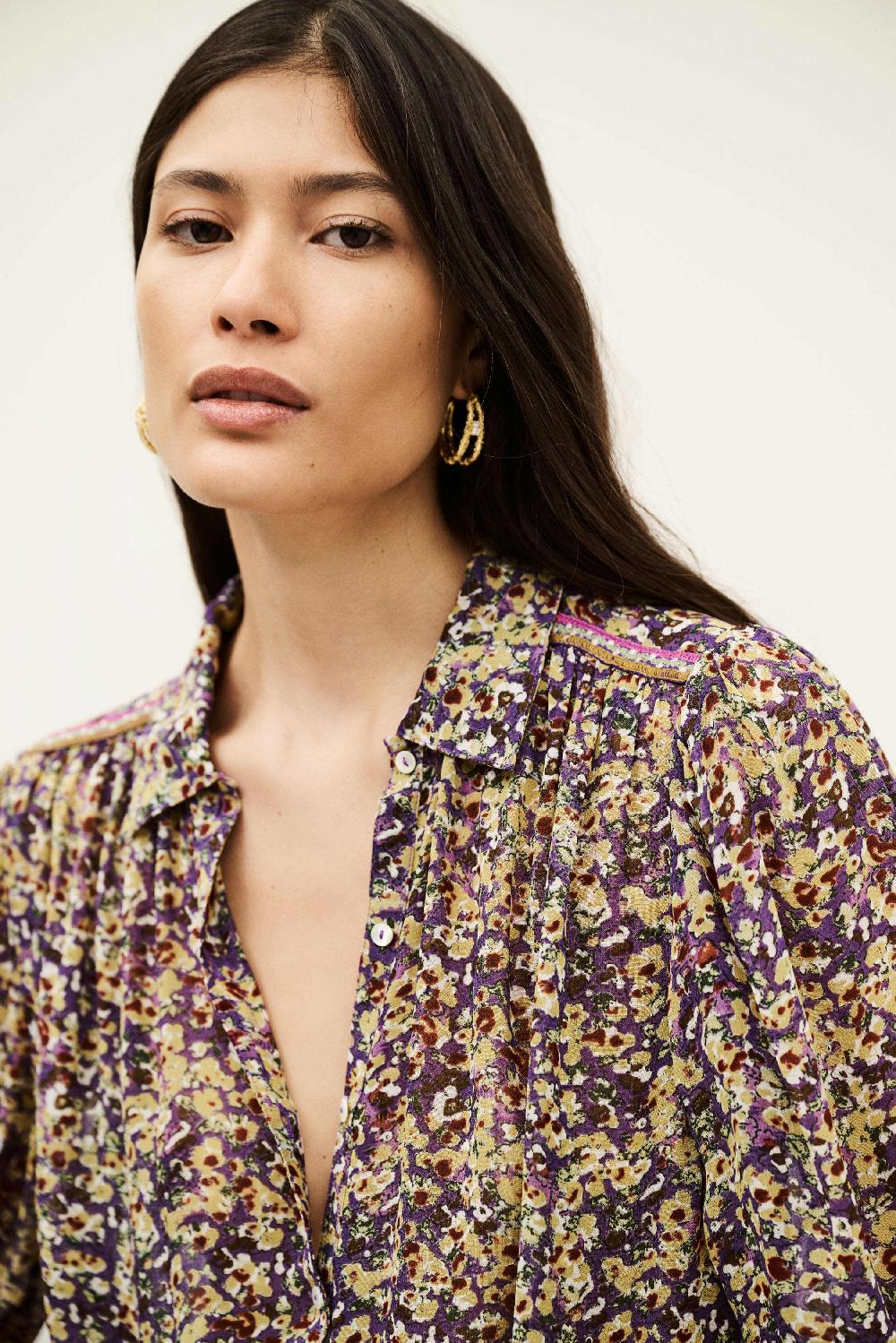 Ba&sh Chemise Manches Courtes Lark Violet