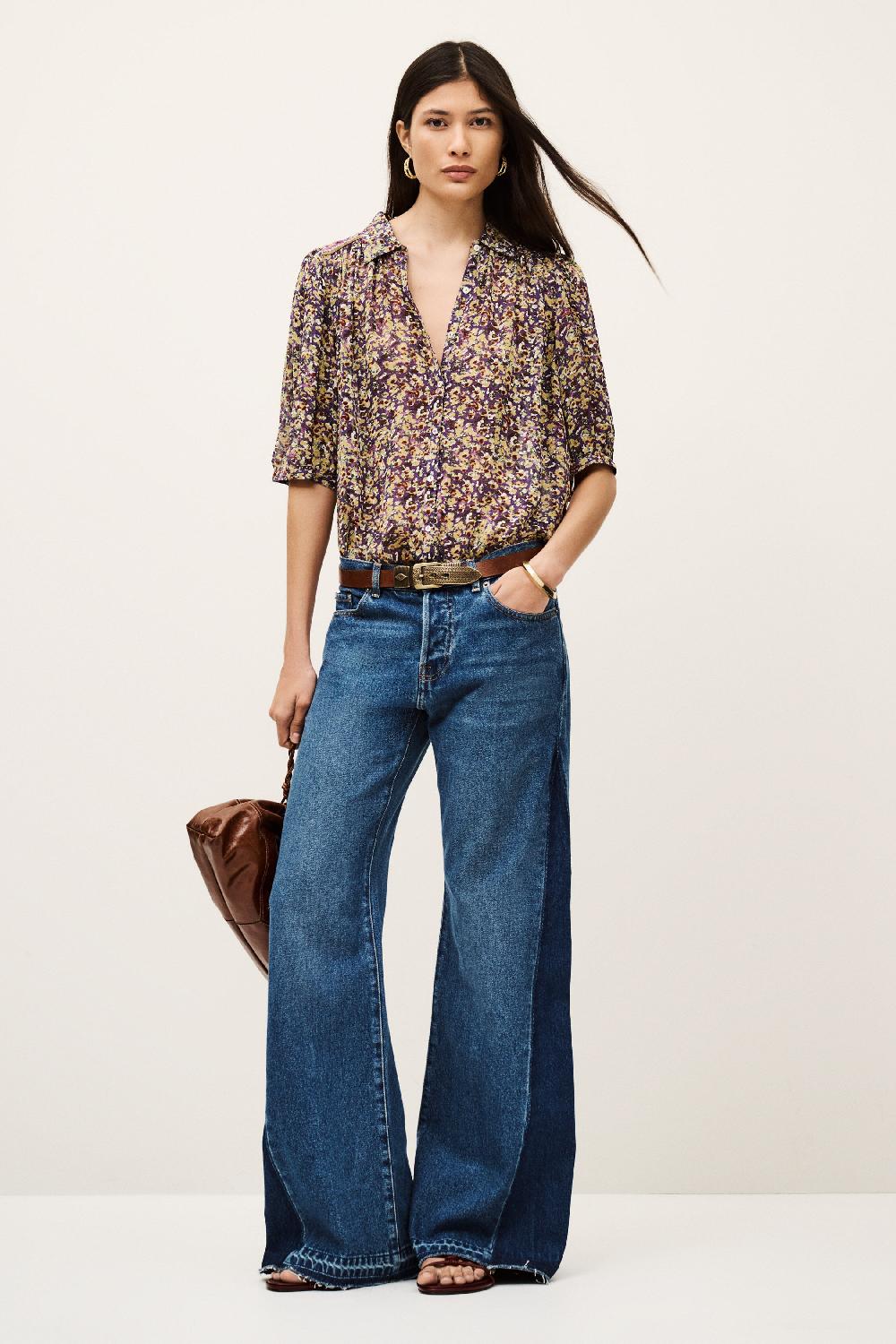 Ba&sh Chemise Manches Courtes Lark Violet