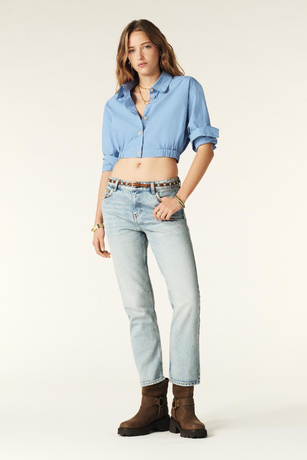 Ba&sh Chemise Manches Longues April Bleu