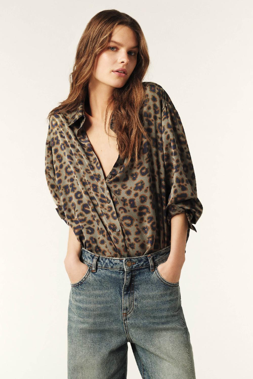 ba&sh Chemise Manches Longues Billie Kaki