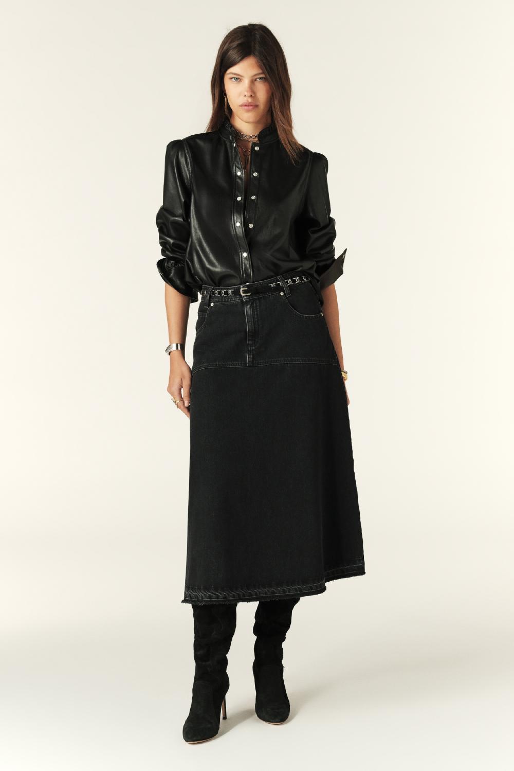 Ba&sh Chemise Manches Longues Caxie Noir