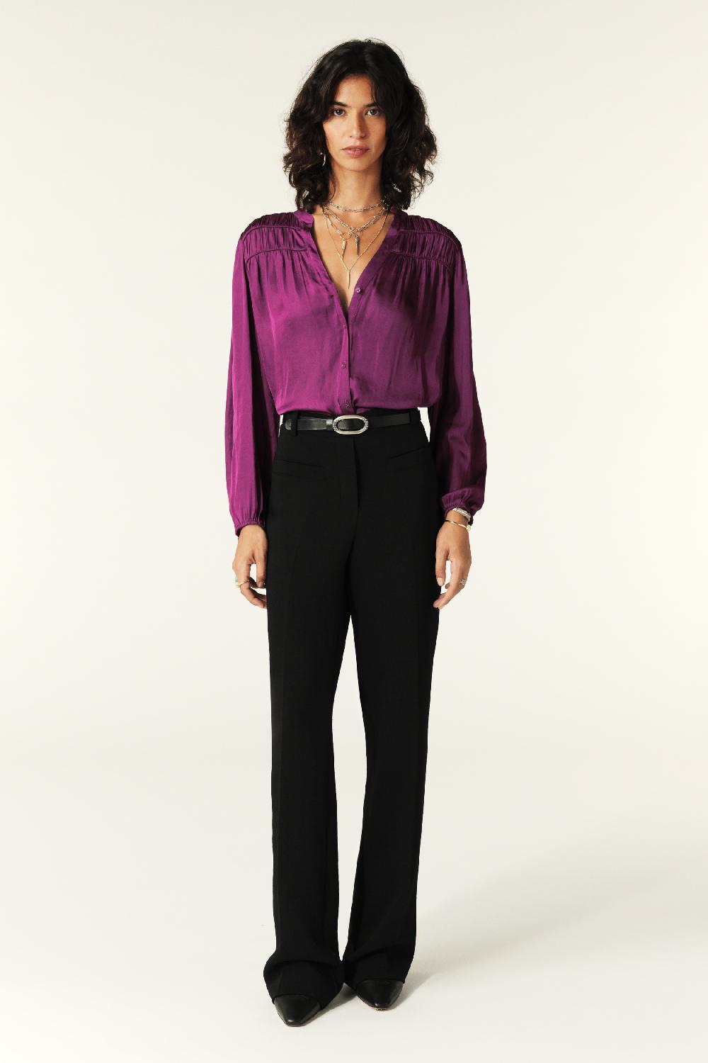 Ba&sh Chemise Manches Longues Cessia Violet