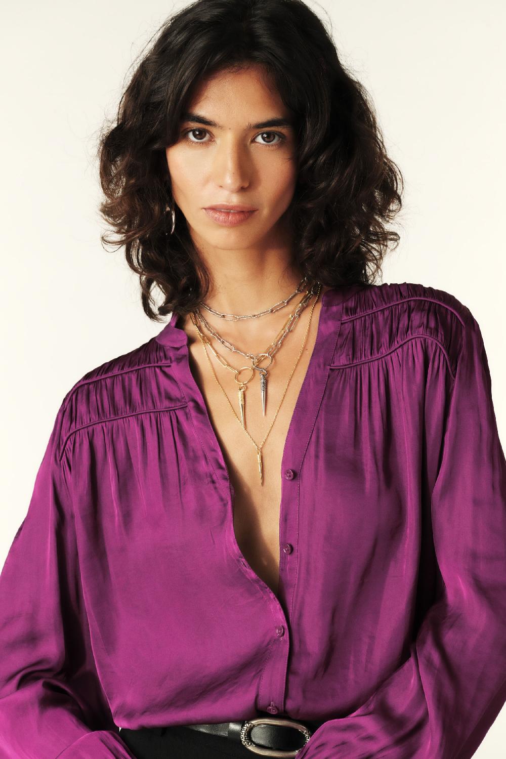 Ba&sh Chemise Manches Longues Cessia Violet