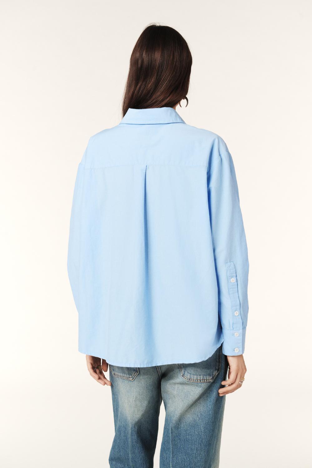 Ba&sh Chemise Manches Longues Demie Bleu