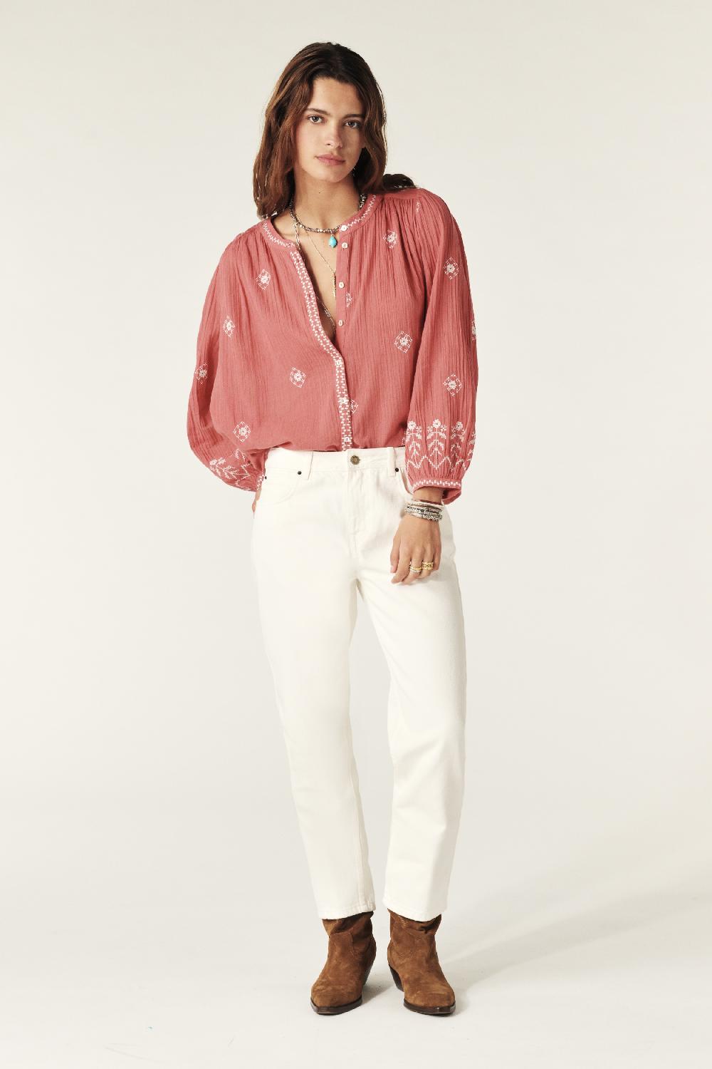 Ba&sh Chemise Manches Longues Duha Rose