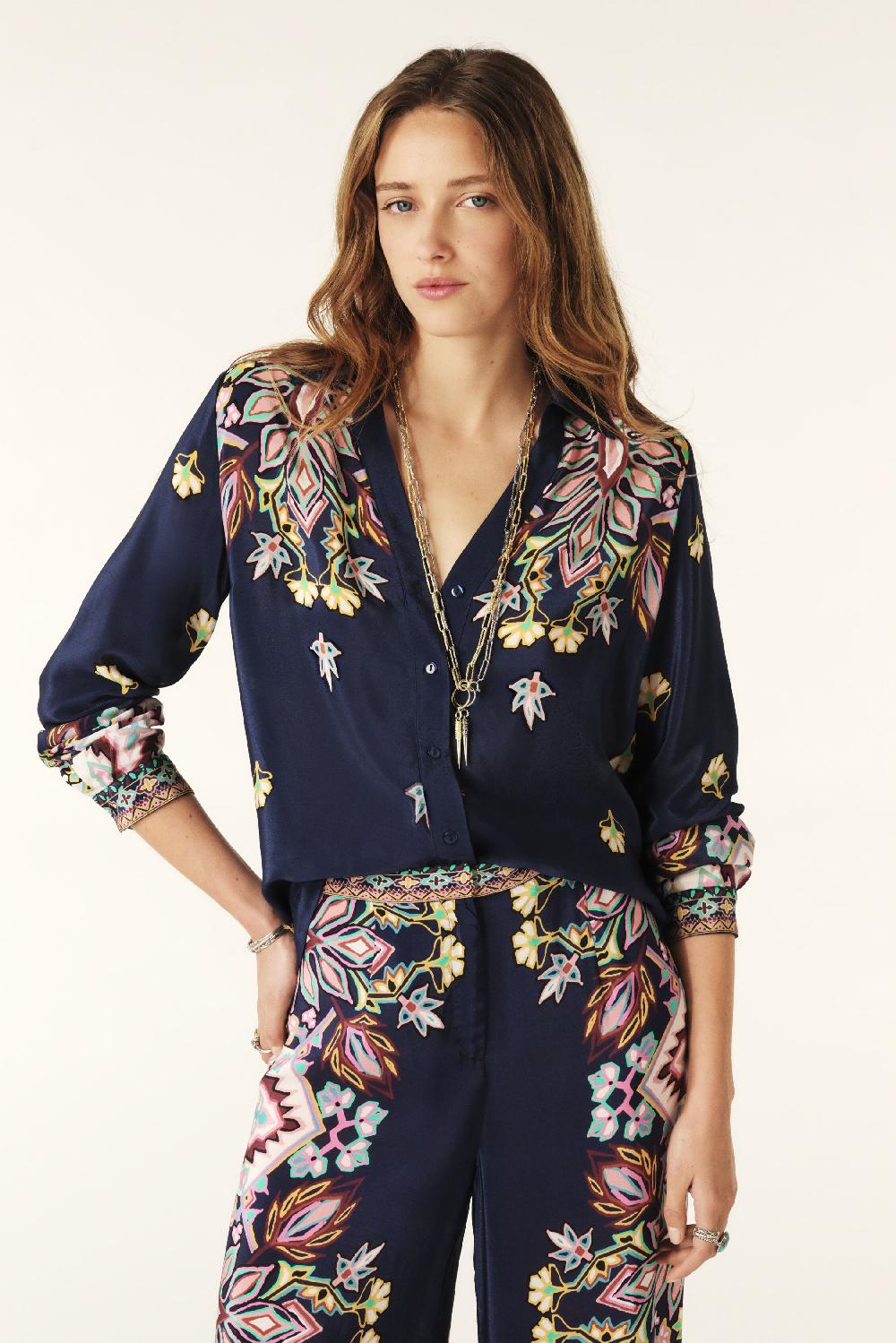 ba&sh Chemise Manches Longues Loryane Marine