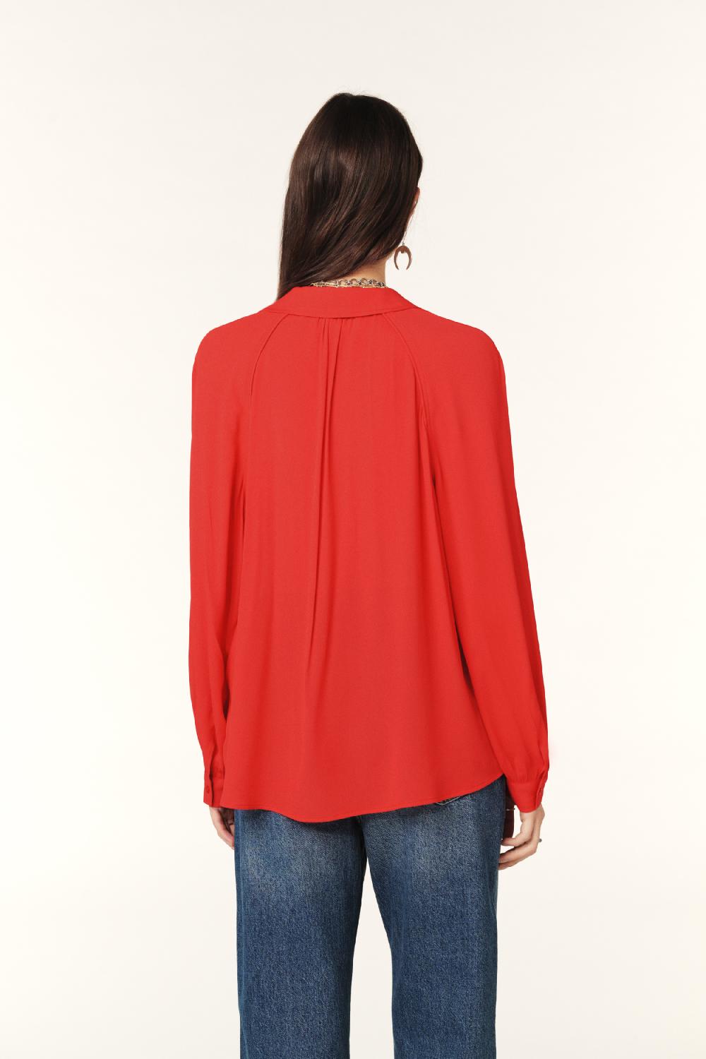 Ba&sh Chemise Manches Longues Marvin Rouge