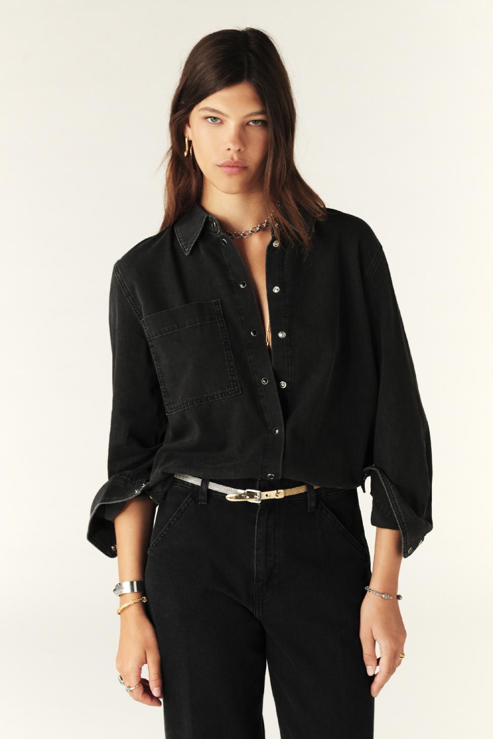 ba&sh Chemise Manches Longues Maxa Noir