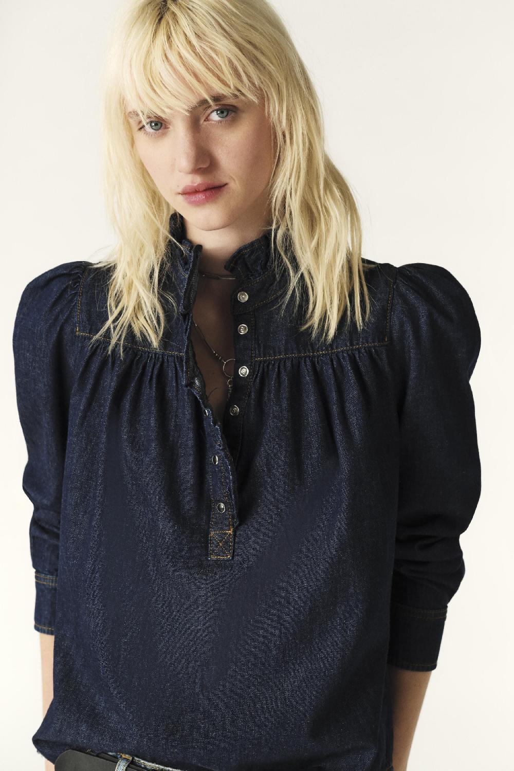 Ba&sh Chemise Manches Longues Milac Denim