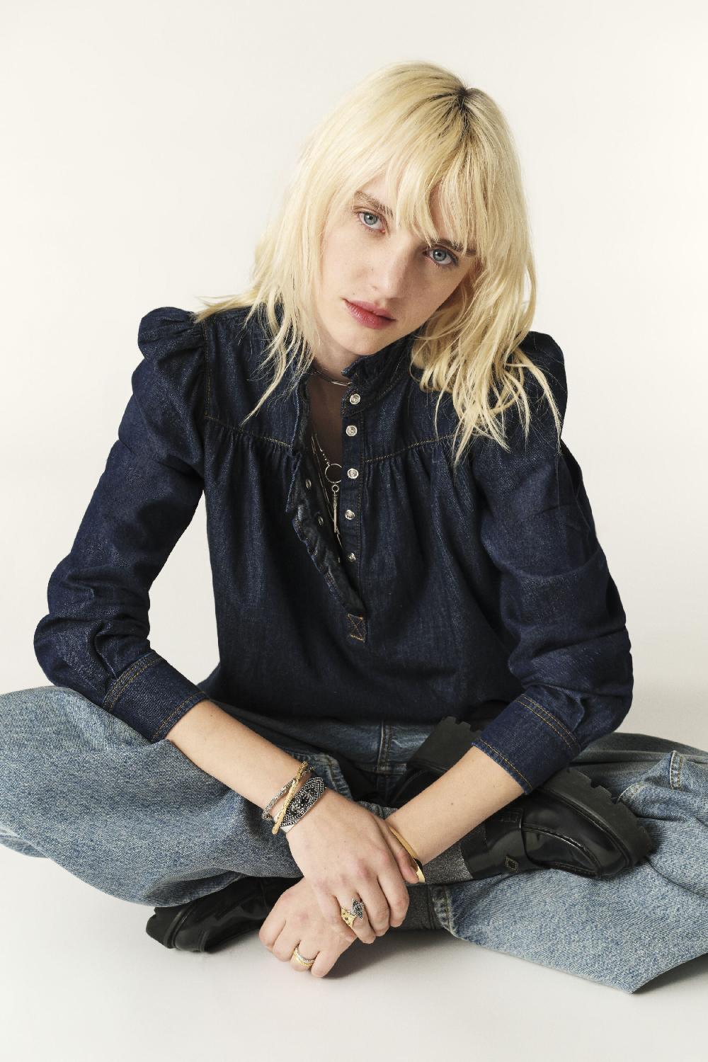 Ba&sh Chemise Manches Longues Milac Denim