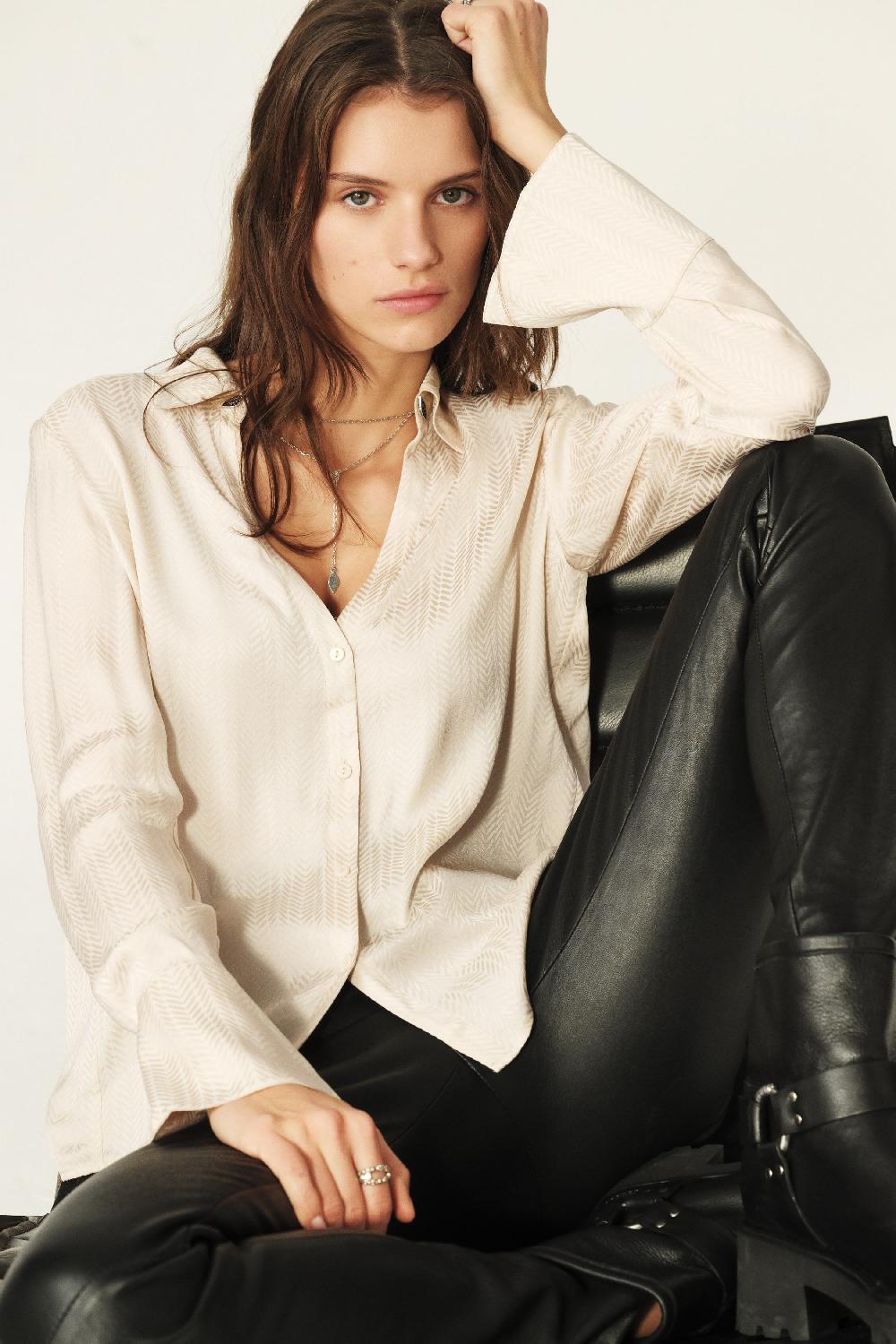 ba&sh Chemise Manches Longues Netsey Ecru