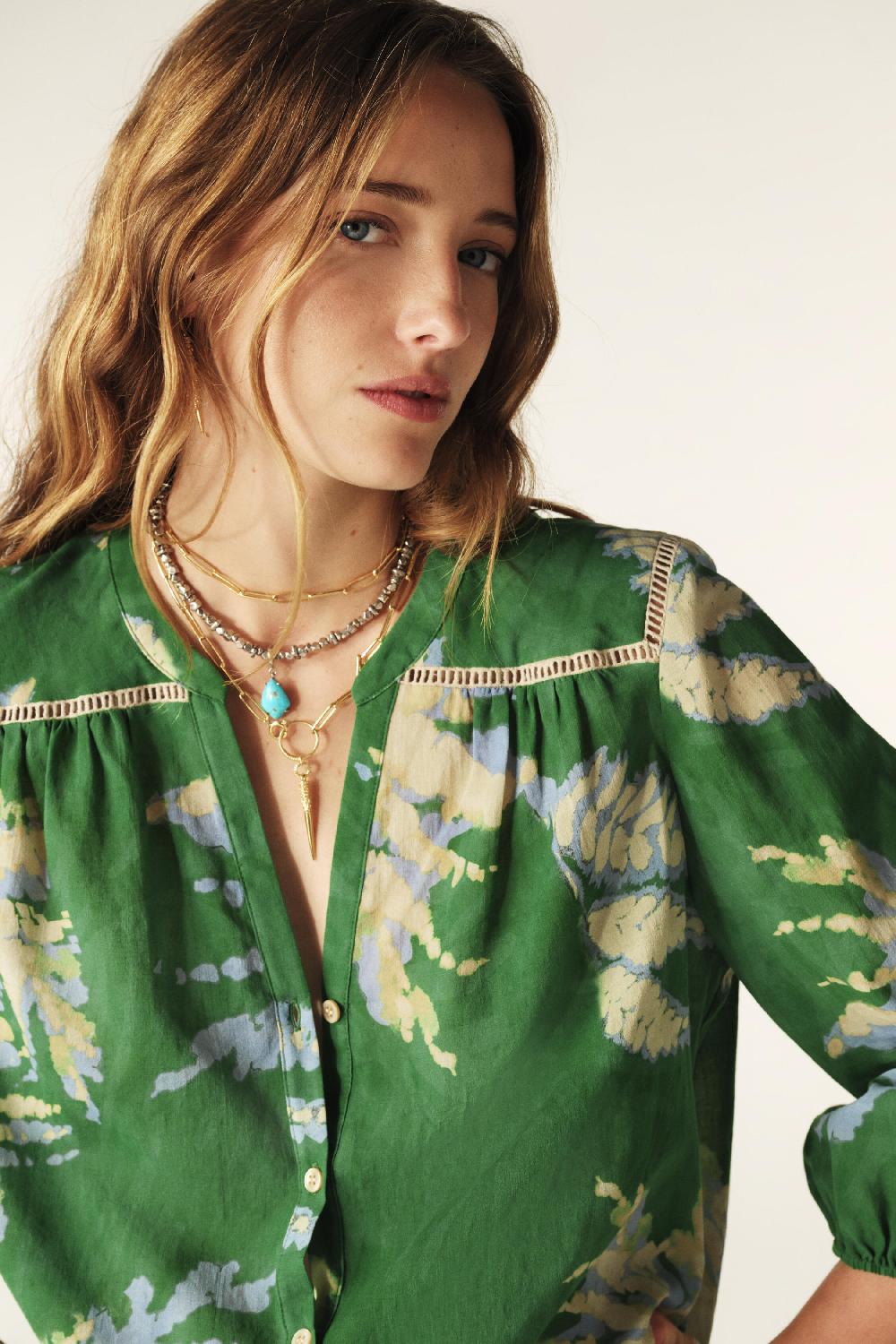 Ba&sh Chemise Manches Longues Pobby Vert