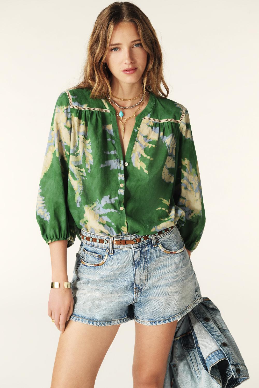 ba&sh Chemise Manches Longues Pobby Vert