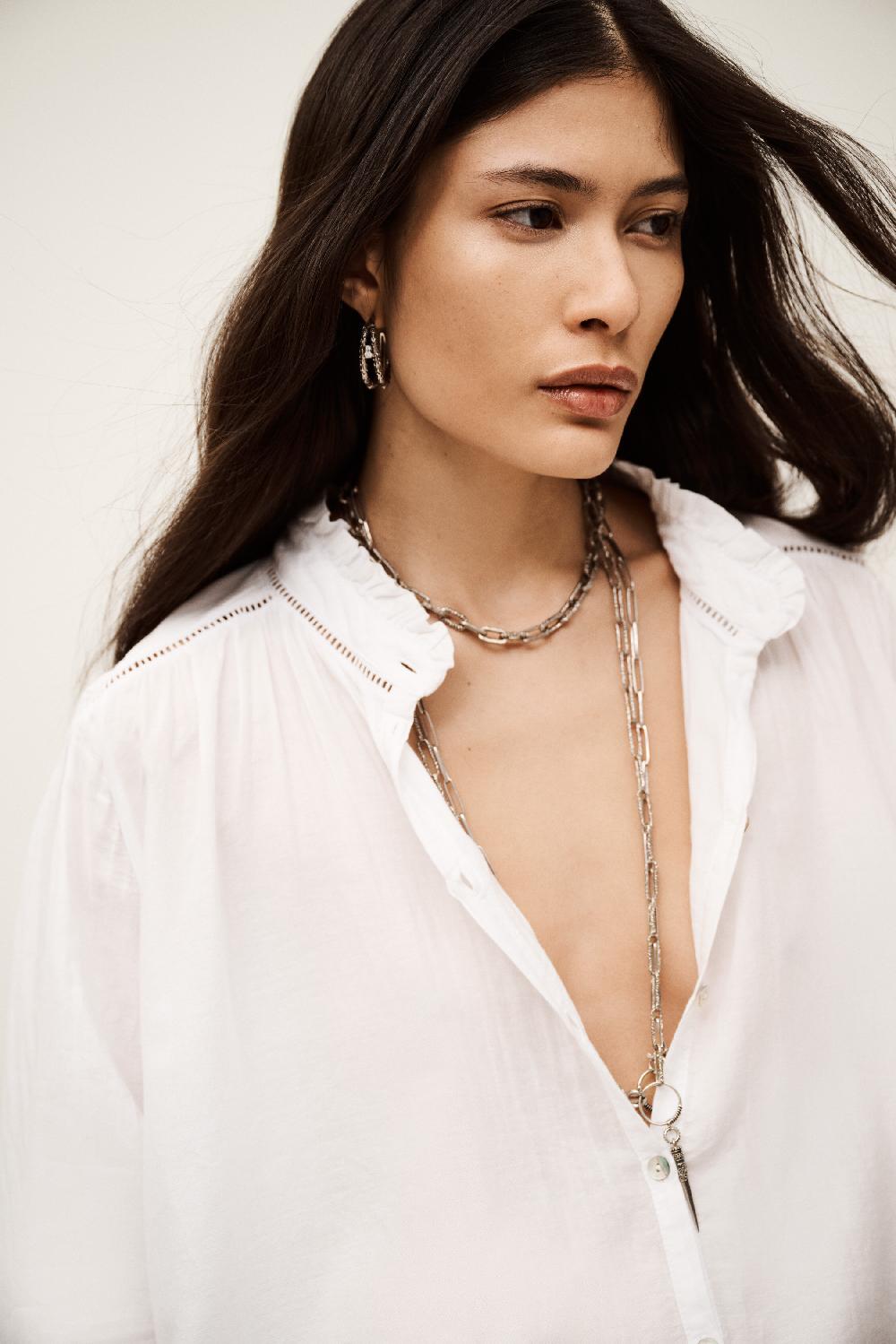 Ba&sh Chemise Manches Longues Tabbie Blanc