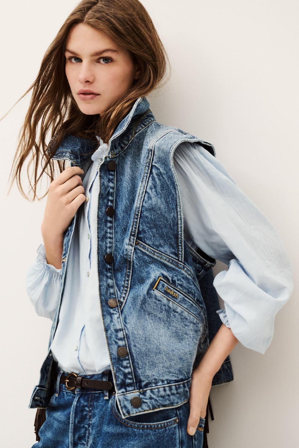 Ba&sh Chemise Manches Longues Tabbie Bleu