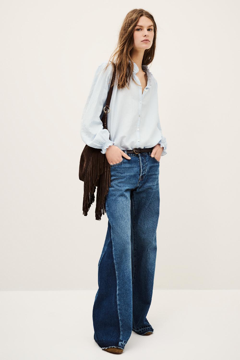 Ba&sh Chemise Manches Longues Tabbie Bleu
