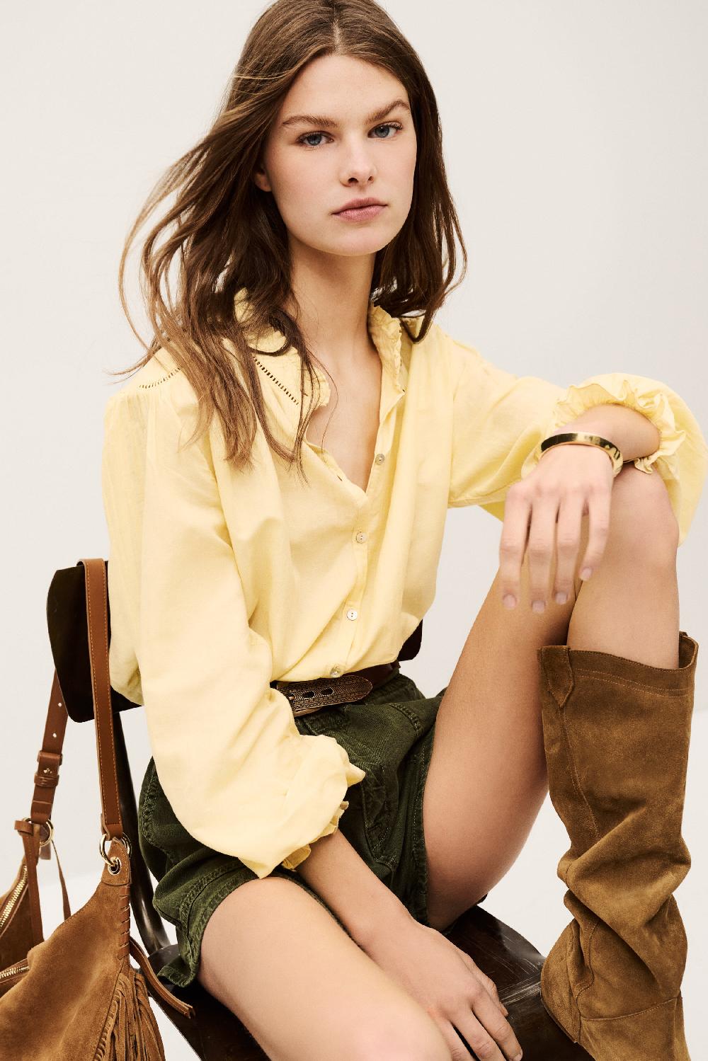 Ba&sh Chemise Manches Longues Tabbie Jaune