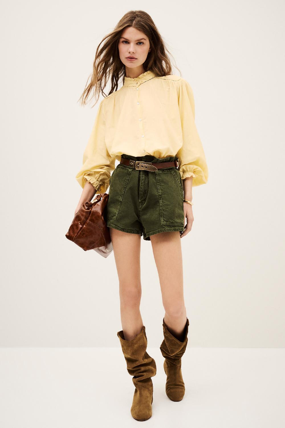 Ba&sh Chemise Manches Longues Tabbie Jaune