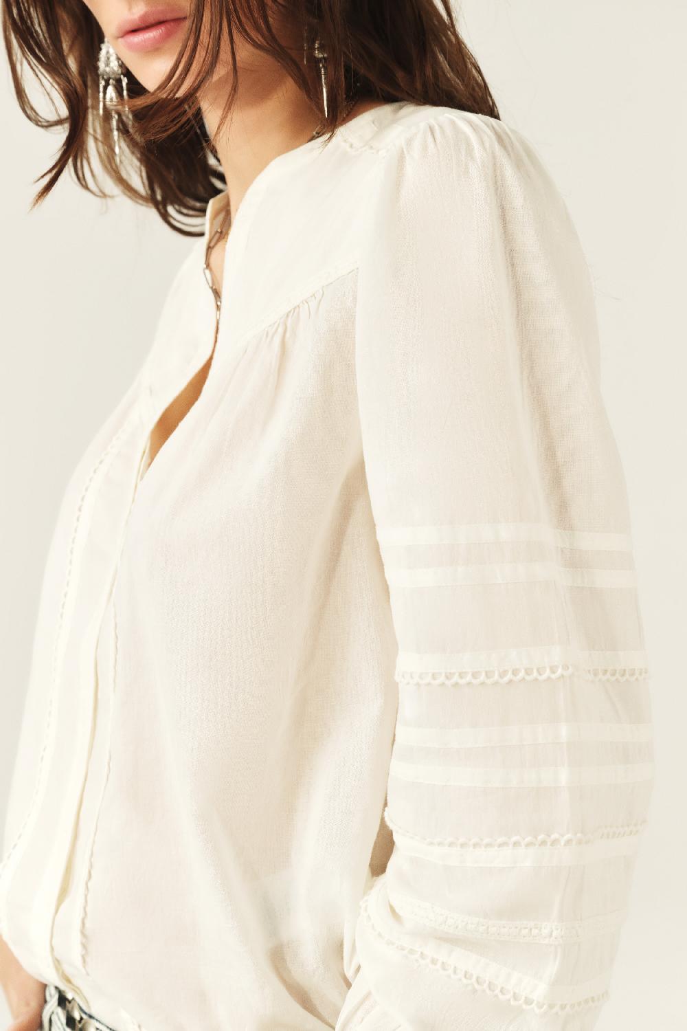 Ba&sh Chemise Manches Longues Yilla Blanc Ecru