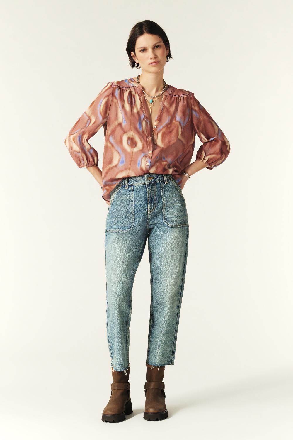 Ba&sh Chemise Manches Trois-Quarts Cobby Rose