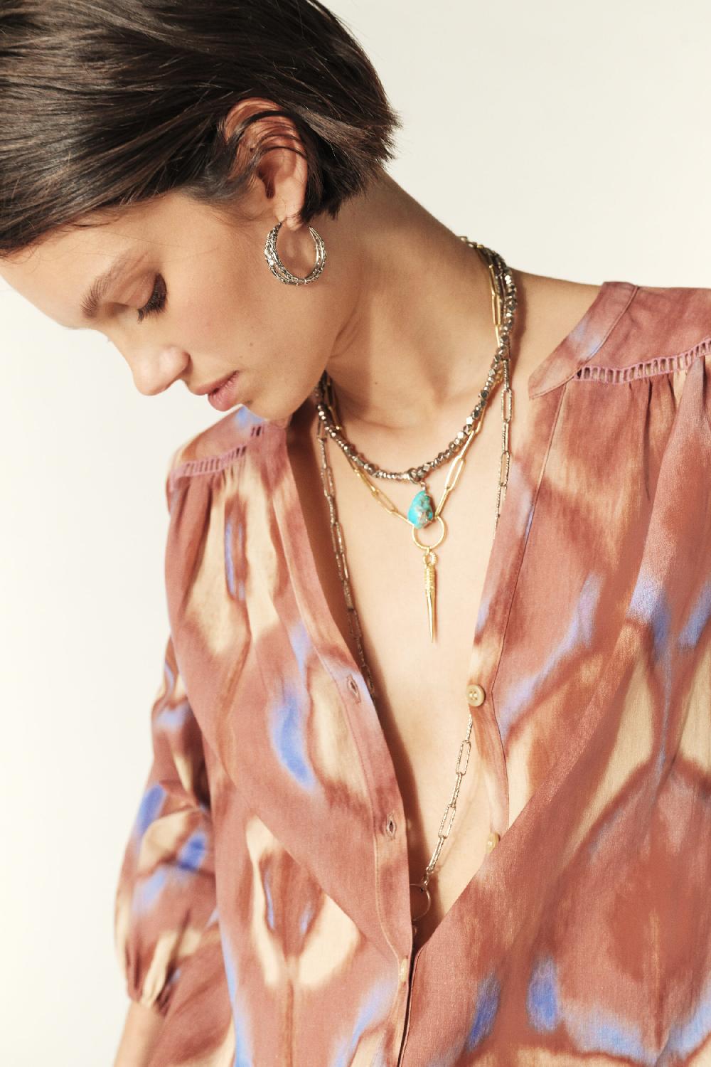 Ba&sh Chemise Manches Trois-Quarts Cobby Rose