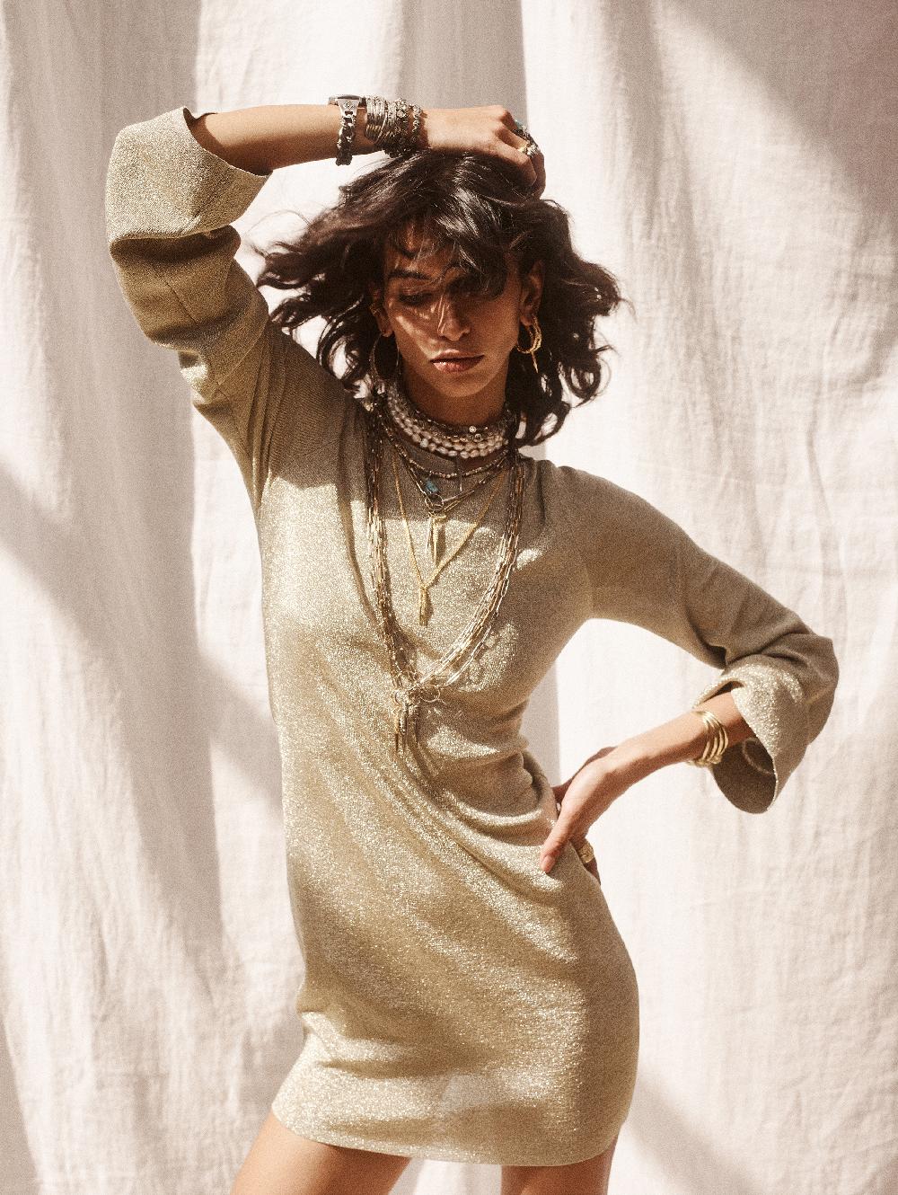 Ba&sh Collier Avec Pendentif Avalon Gris