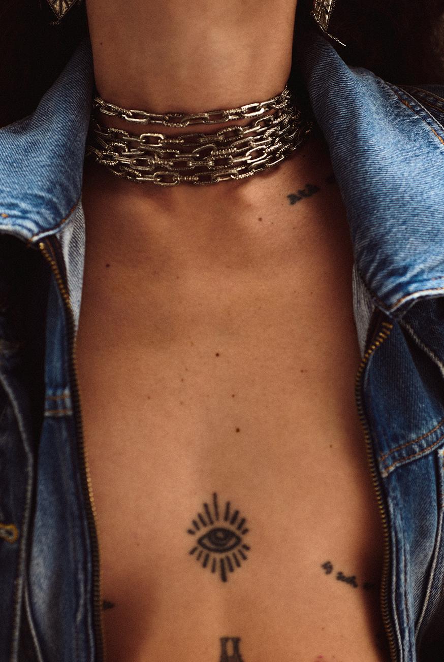 Ba&sh Collier En Argent Dexi Gris