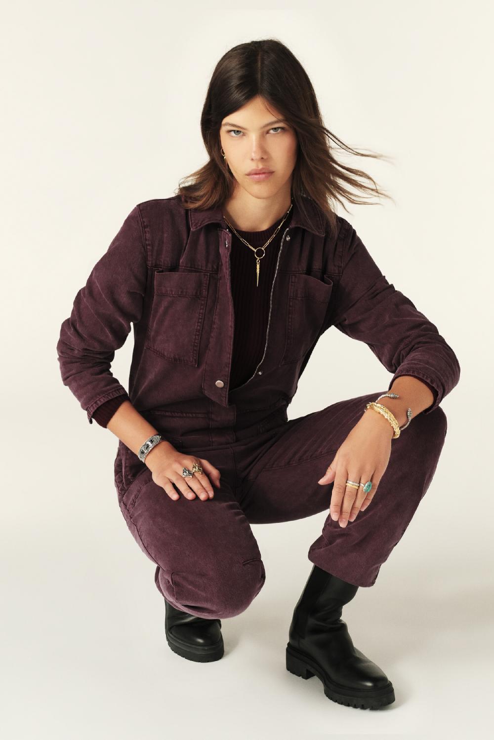 Ba&sh Combi Pantalon Worker Fidis Rouge