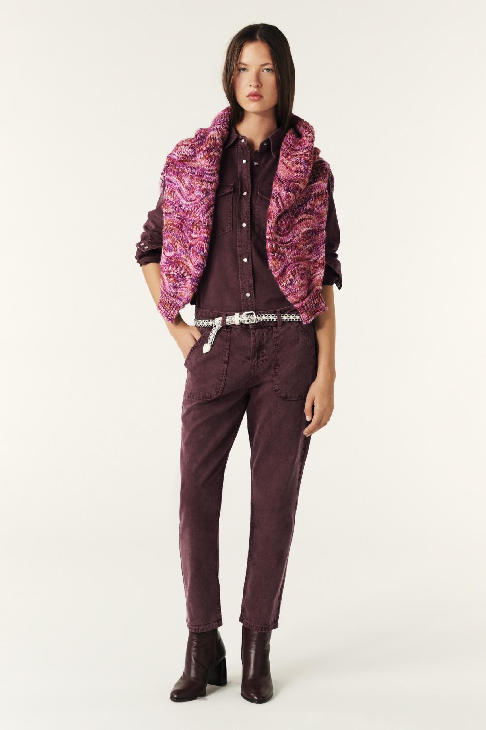 Ba&sh Cowboy Shirt Falter Rouge