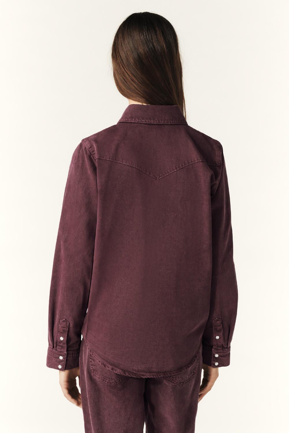 Ba&sh Cowboy Shirt Falter Rouge