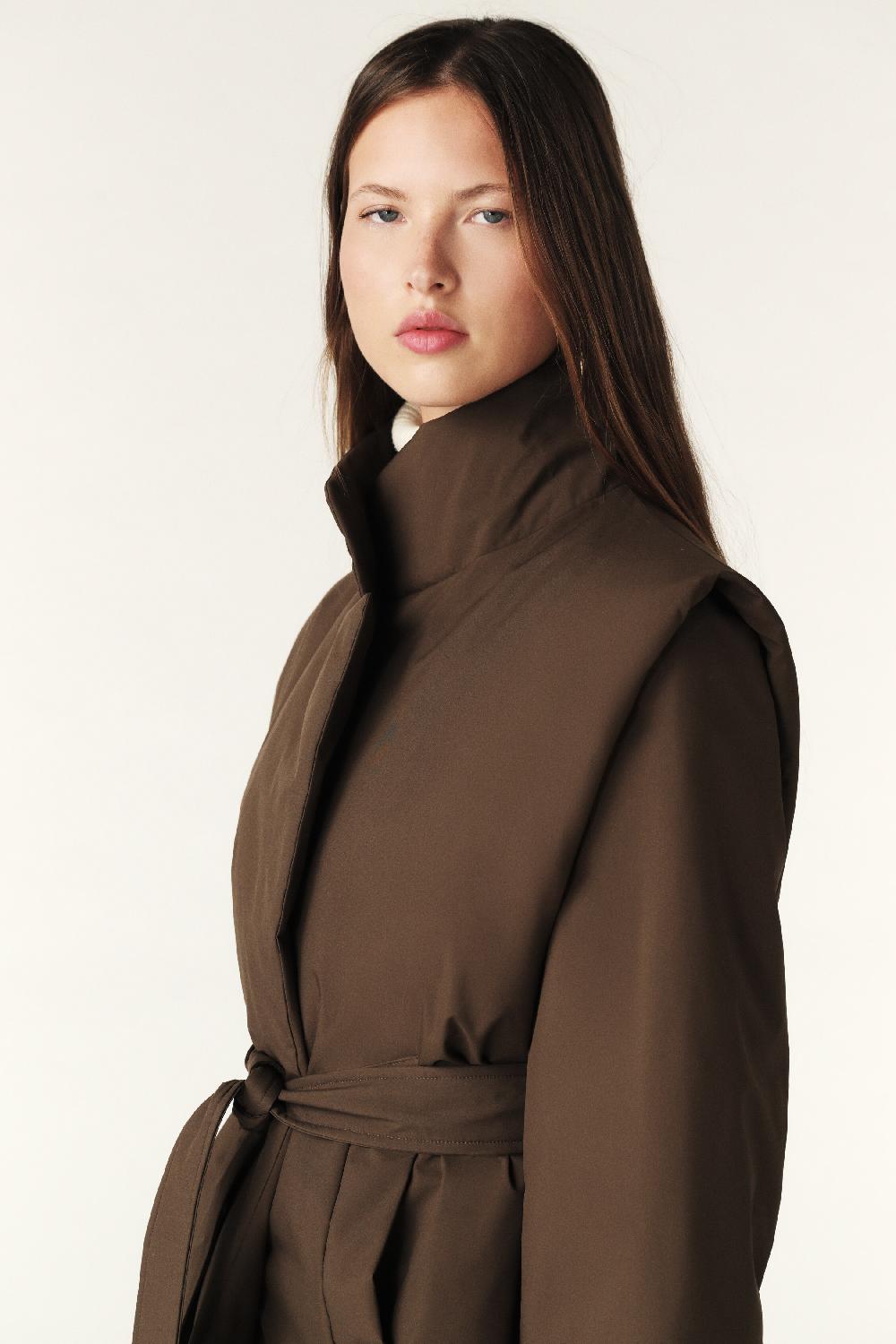 Ba&sh Doudoune Manches Amovibles Yaeli Marron