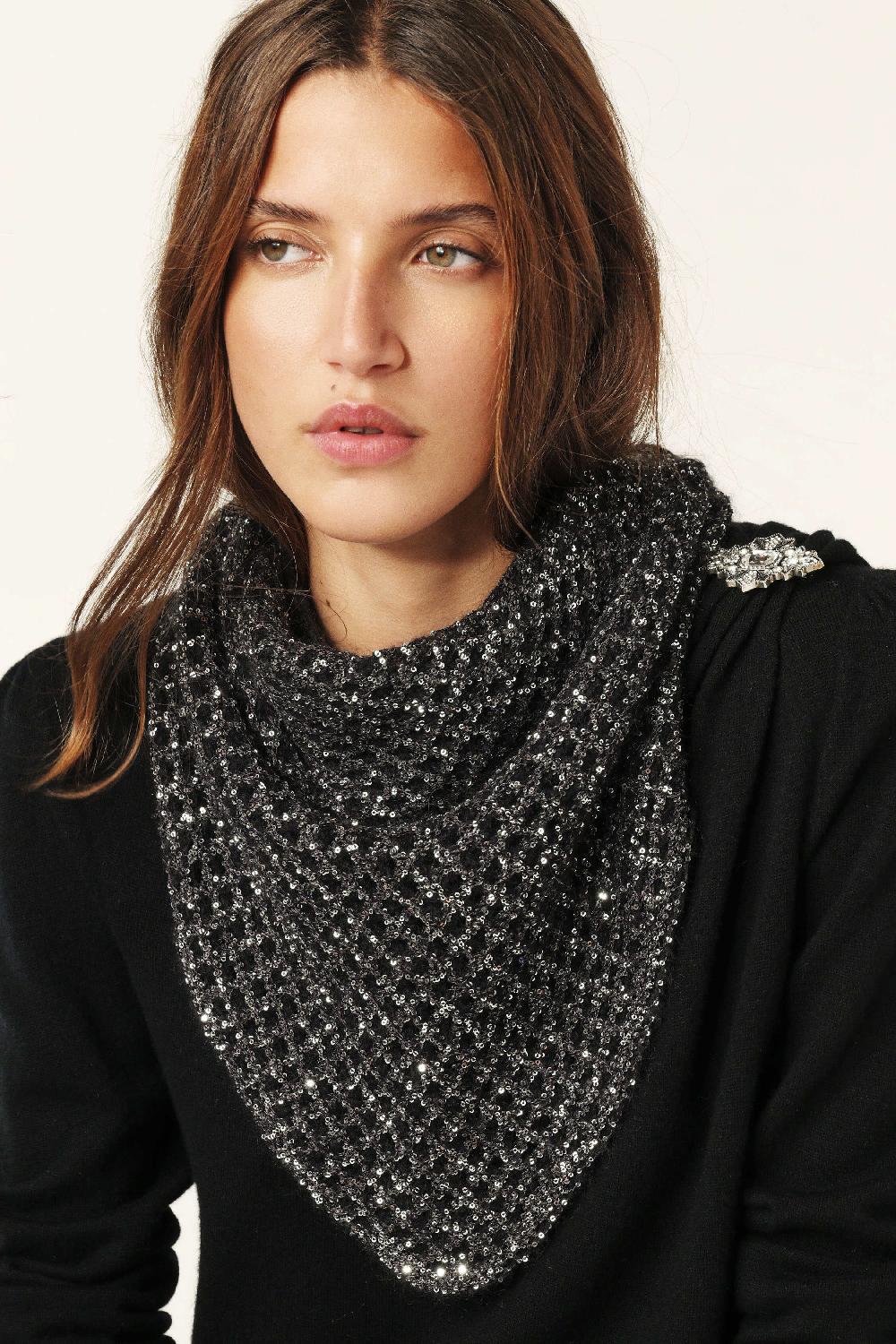 Ba&sh éCharpe Forme Triangle Noda Noir