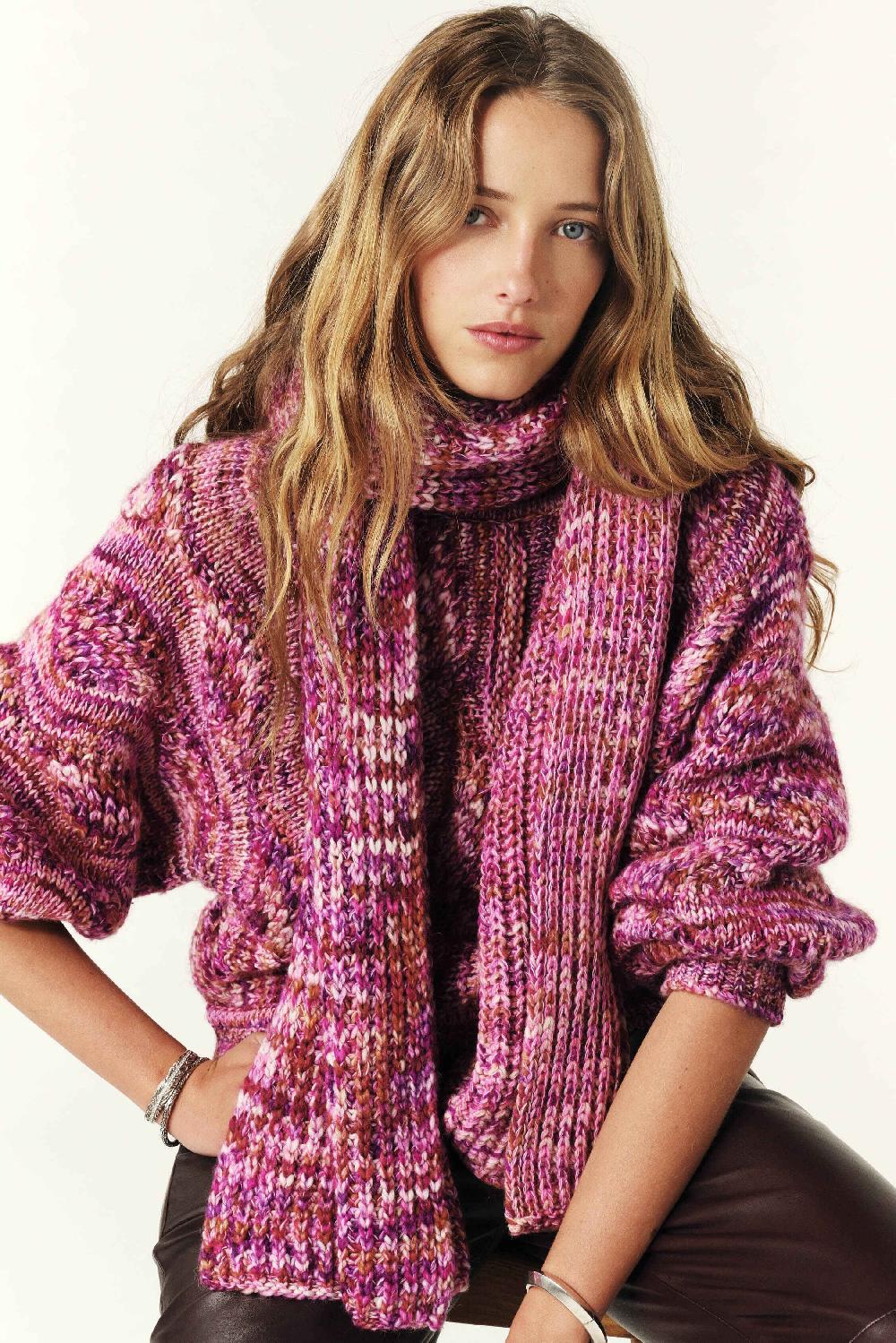 Ba&sh éCharpe Maille Chaude Stanis Rose