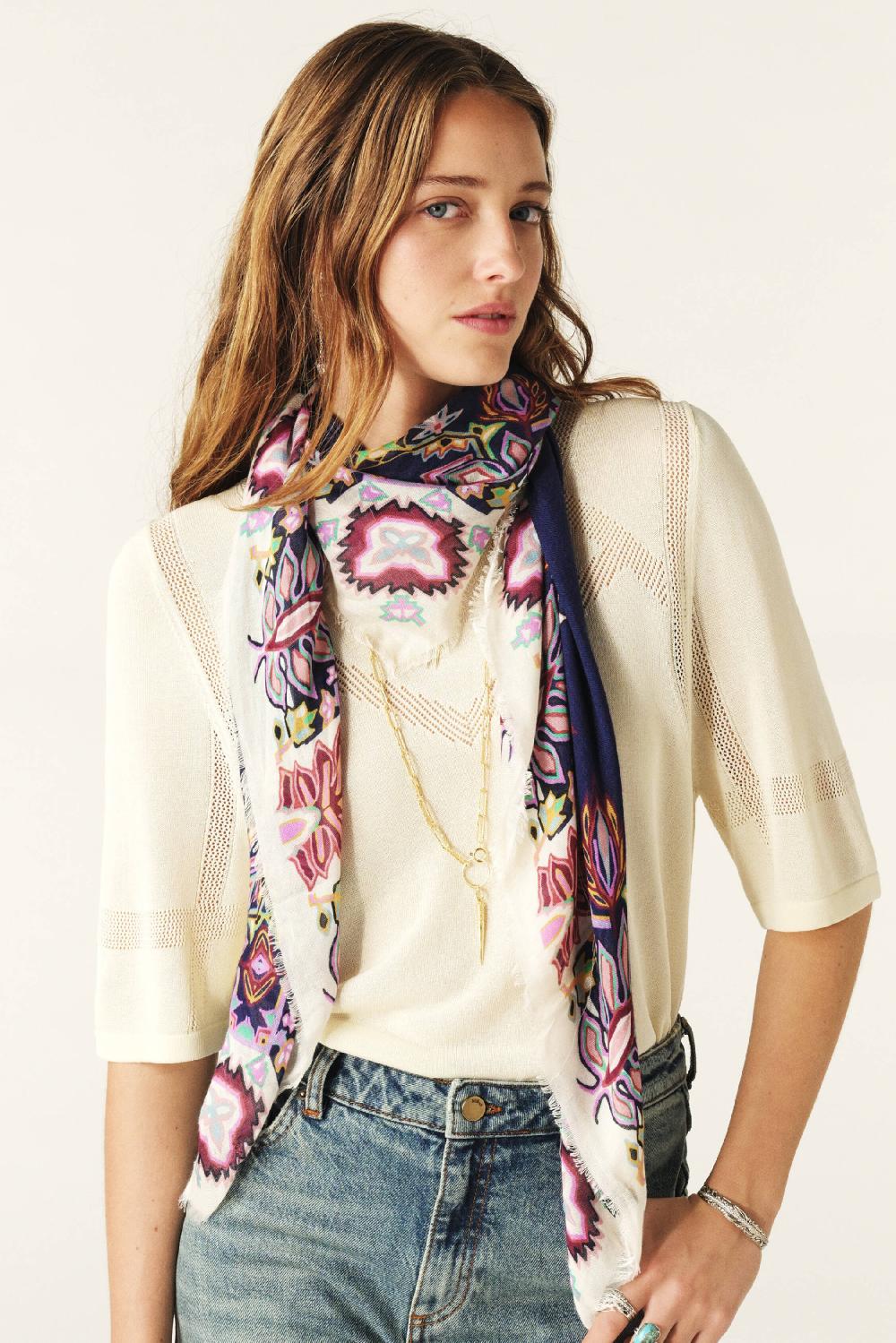 Ba&sh Foulard Carré Fado Navy