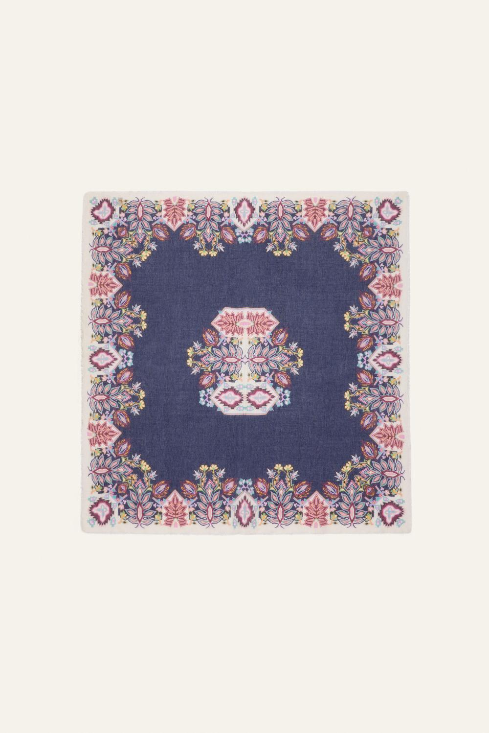 ba&sh Foulard Carré Fado Navy