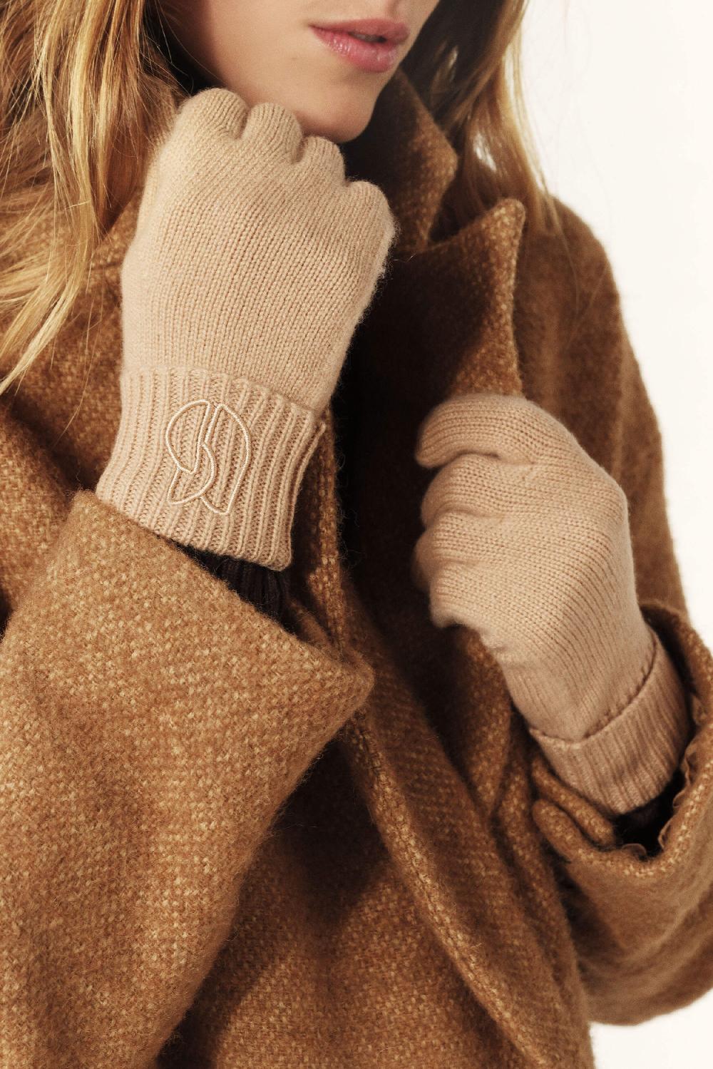 Ba&sh Gants En Maille Cimon Marron