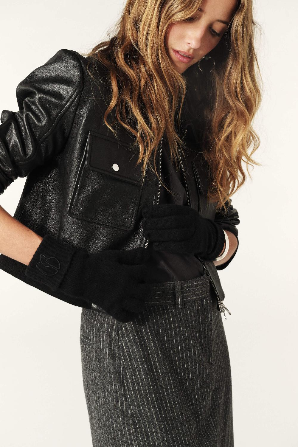 Ba&sh Gants En Maille Cimon Noir