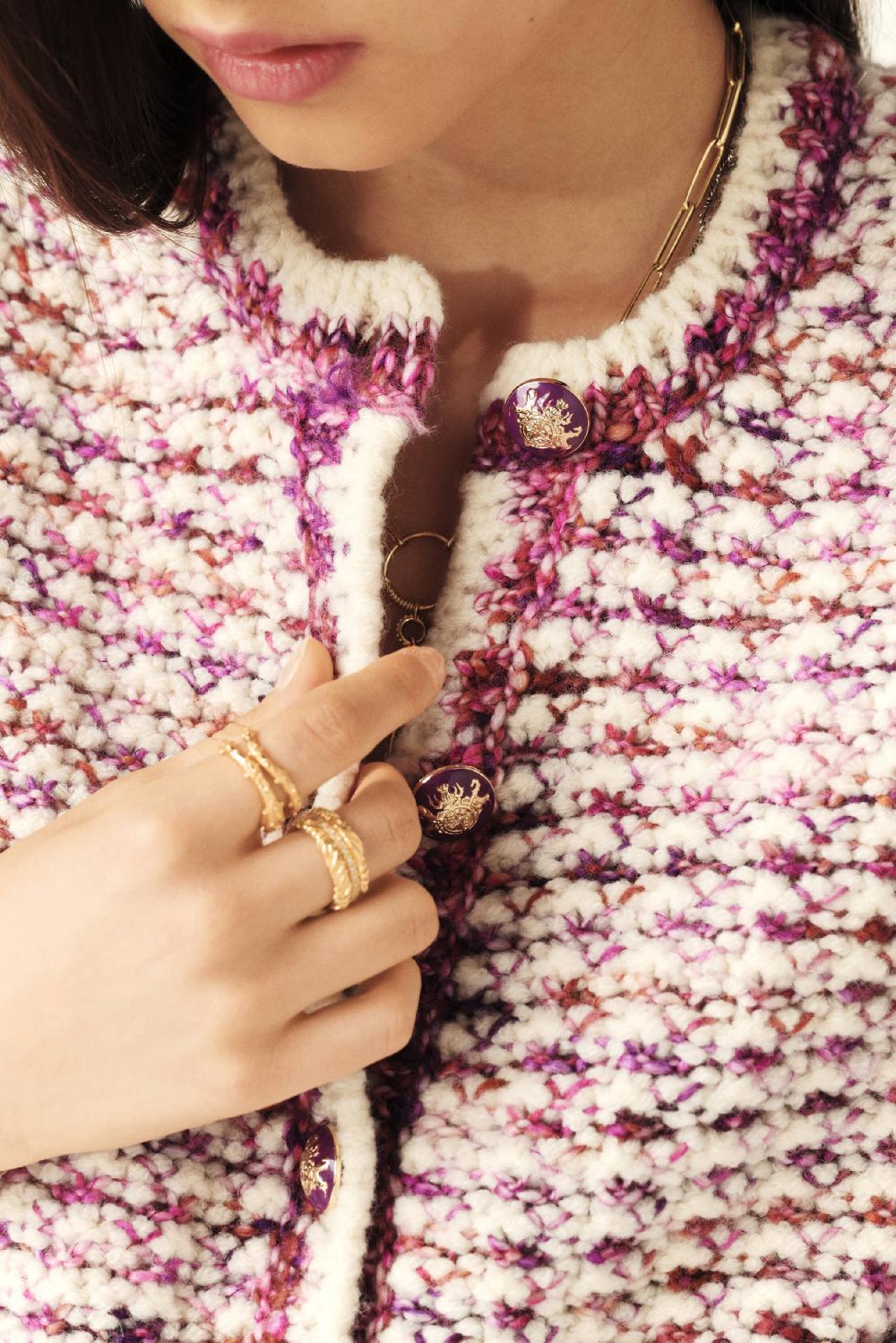 Ba&sh Gilet Court Tricot Beloni Blanc Ecru