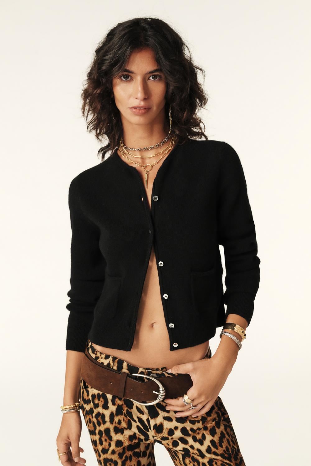 ba&sh Gilet En Laine Et Cachemie Pharell Noir