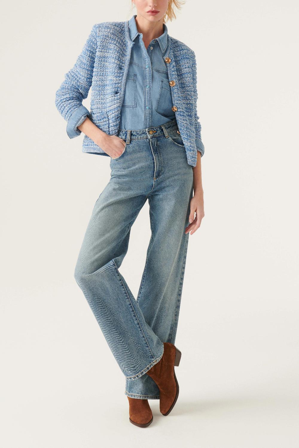 Ba&sh Gilet Guspa Bleu