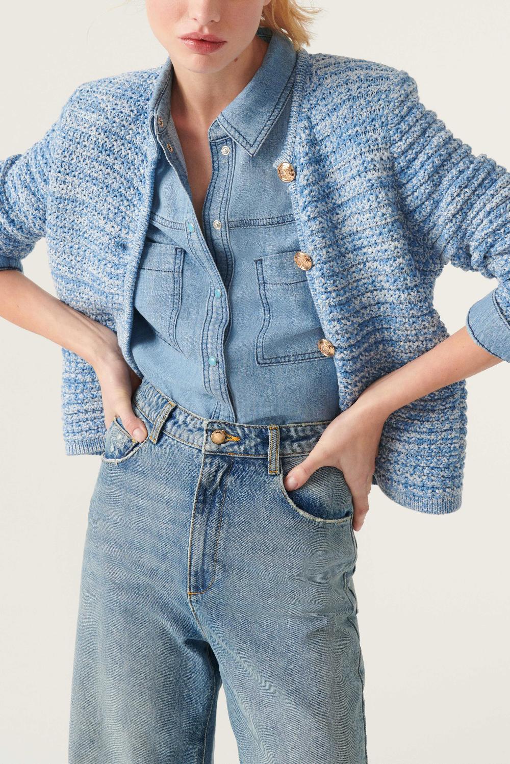 ba&sh Gilet Guspa Bleu