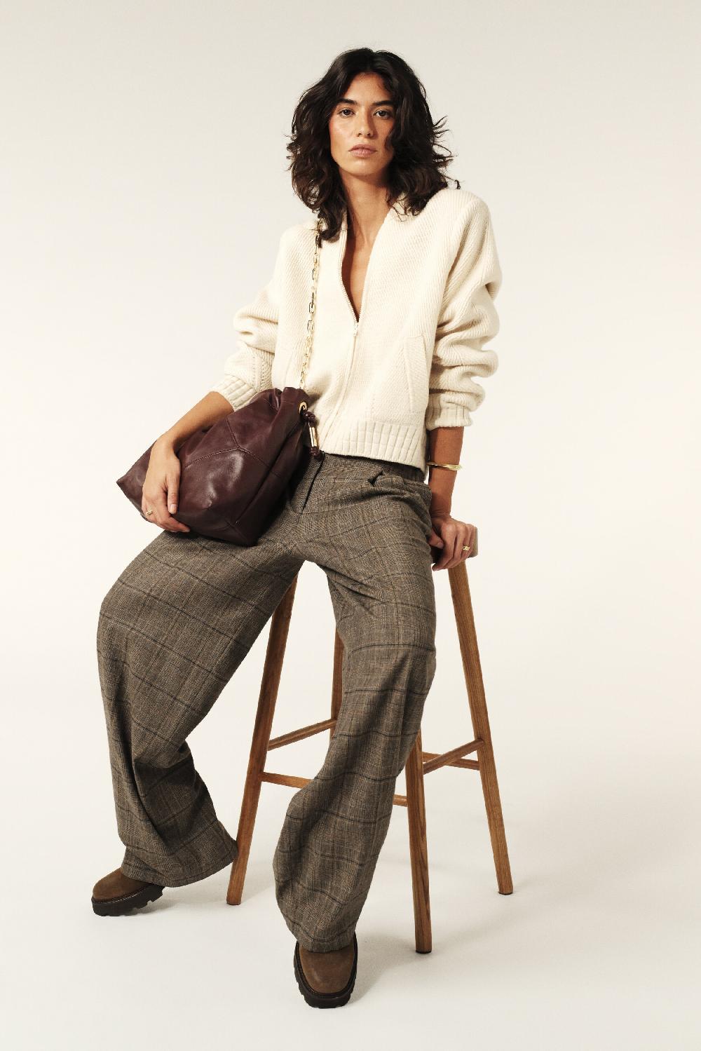 ba&sh Gilet Manches Longues Belem Blanc Ecru