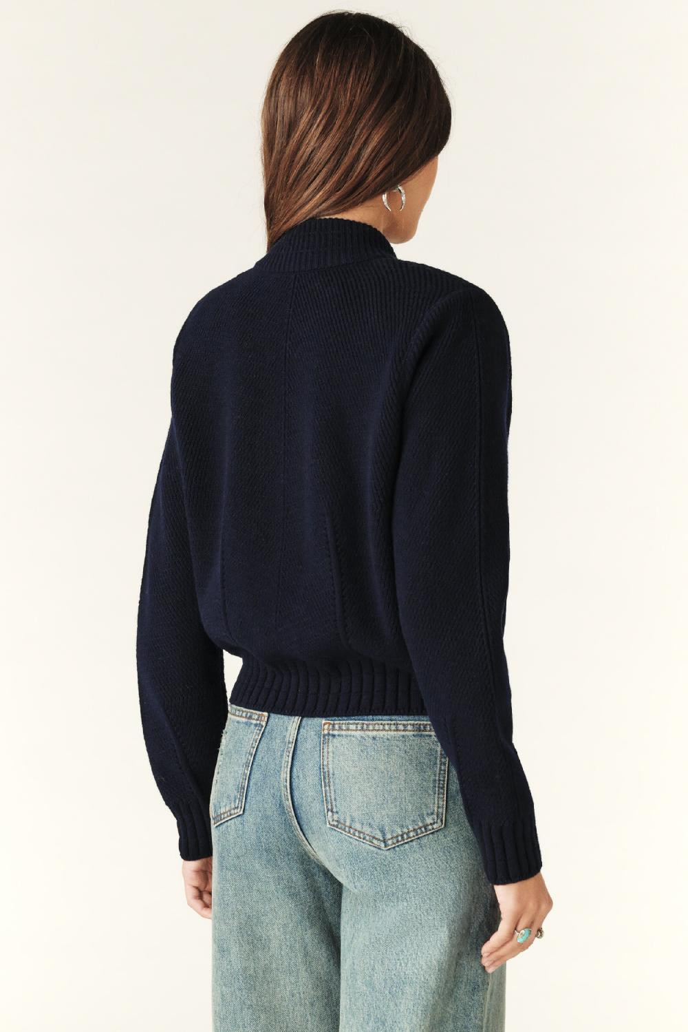 Ba&sh Gilet Manches Longues Belem Marine