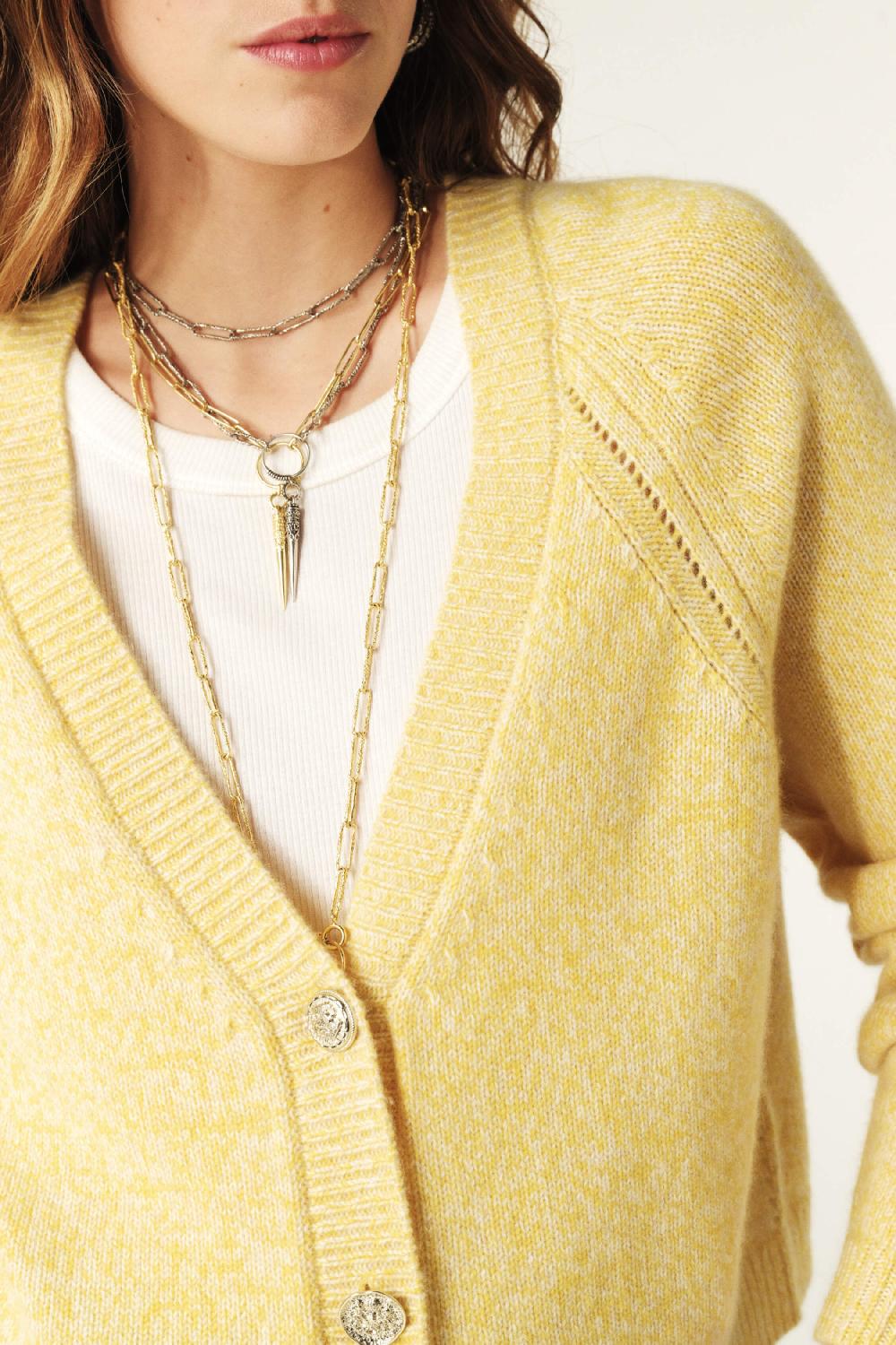 Ba&sh Gilet Manches Longues Carila Jaune