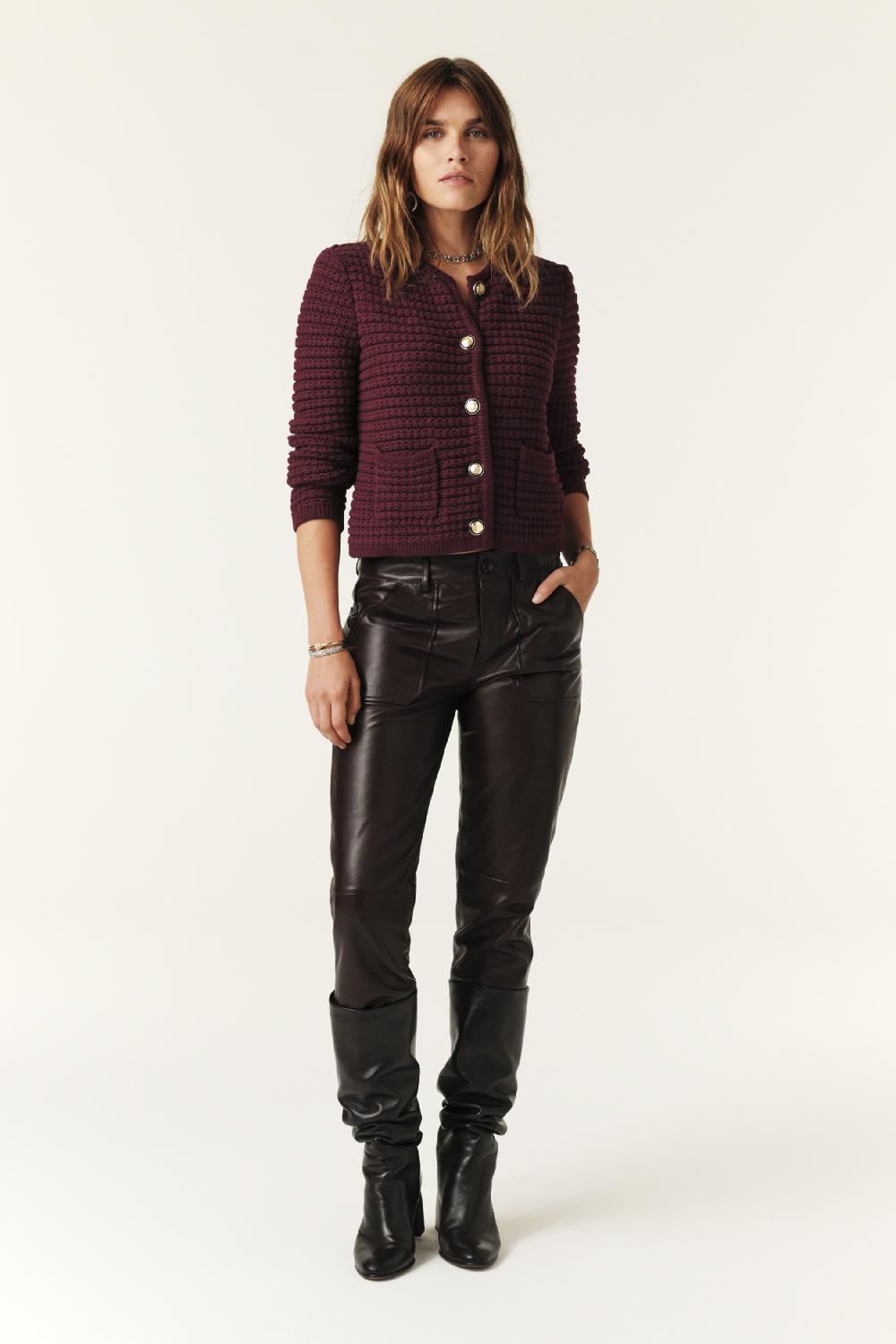 Ba&sh Gilet Manches Longues Gaspard Rouge